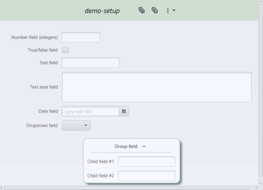 Form preview of all form control types