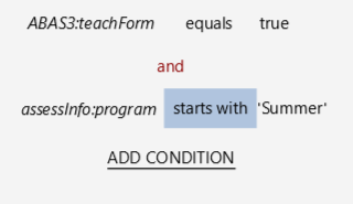 Basic expression editing panel with 2 conditions