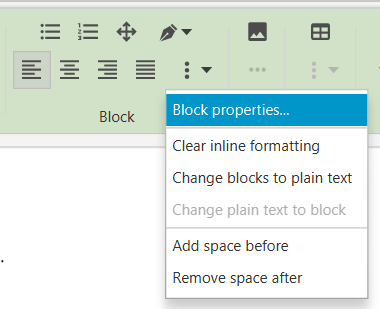 More menu on Block toolbar