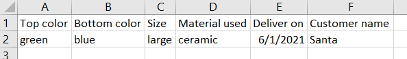 View of CSV results as a spreadsheet